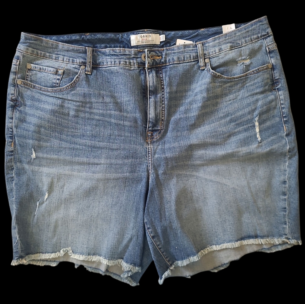 Torrid Blue Distressed Jean Shorts